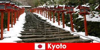 일본 교토 일본의 아름다운 겨울 풍경