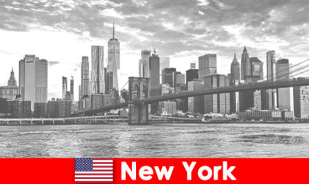 젊은 단체 여행을위한 꿈의 목적지 뉴욕 미국 경험